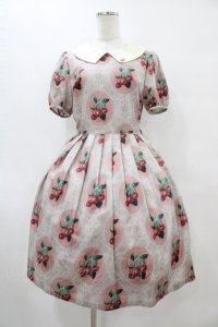 Leur Getter / Cherry Lace袖付ワンピース M ピンク H-25-10-04-1013-LU-OP-KB-ZT091