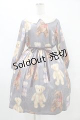 Leur Getter / Teddy Friends袖付きワンピース トールサイズ(L) グレー H-25-10-04-1016-LU-OP-KB-ZH