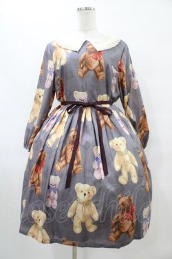 画像1: Leur Getter / Teddy Friends袖付きワンピース トールサイズ(L) グレー H-25-10-04-1016-LU-OP-KB-ZH