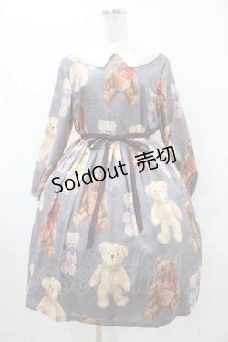 画像1: Leur Getter / Teddy Friends袖付きワンピース トールサイズ(L) グレー H-25-10-04-1016-LU-OP-KB-ZH
