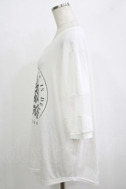 画像2: HELL CAT PUNKS / ローズプリントメッシュ切替カットソー  白 H-25-10-04-055-PU-TO-KB-ZH