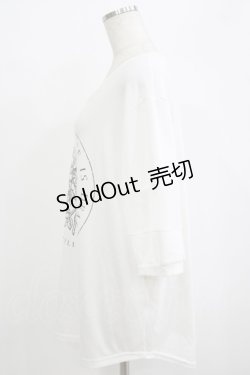 画像2: HELL CAT PUNKS / ローズプリントメッシュ切替カットソー  白 H-25-10-04-055-PU-TO-KB-ZT494