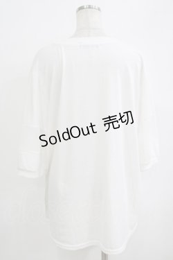 画像3: HELL CAT PUNKS / ローズプリントメッシュ切替カットソー  白 H-25-10-04-055-PU-TO-KB-ZT494