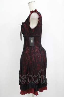 画像2: BPN / レースフリルワンピース  ボルドー×ブラック H-25-10-04-012-GO-OP-KB-ZH