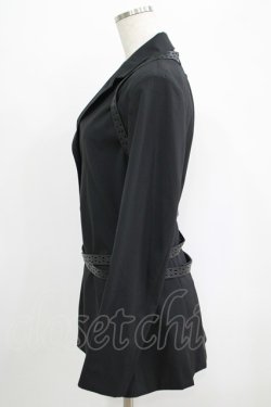 画像2: Jean Paul GAULTIER / レザーベルト付シャツジャケット FEMME/40 ブラック H-25-10-04-020-GO-JA-KB-ZH