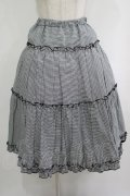 m petit by misako / NINA'Sギャザースカート M ブラック/ブラックギンガム　リバーシブル H-25-10-05-024-LO-SK-NS-ZH