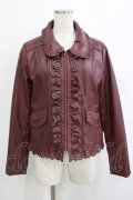 axes femme / 合皮ジャケット M ボルドー H-25-10-05-034-AX-JA-NS-ZH