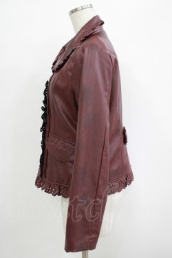 画像2: axes femme / 合皮ジャケット M ボルドー H-25-10-05-034-AX-JA-NS-ZH
