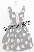 Ank Rouge / WinterCakeレースリボンジャンパースカート M ブラック H-25-10-05-004-CA-OP-NS-ZH