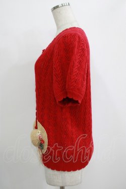 画像2: PINK HOUSE / Straw-berry Hatモチーフカーディガン Free レッド H-25-10-05-043-LO-TO-NS-ZH