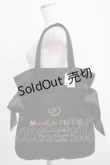 Maison de FLEUR / ラビットチャーム付きダブルリボントートバッグ  ブラック H-25-10-05-045-LO-BG-NS-ZH