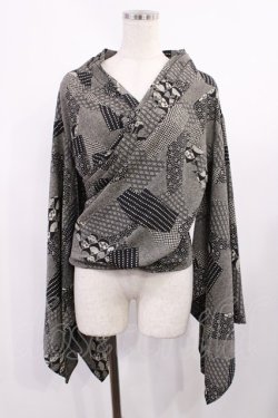 画像1: NO.S PROJECT / 大正浪漫カシュクール/黒衣の扇舞 Free 黒 H-25-10-05-1025-LO-BL-NS-ZH