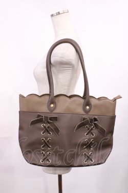 画像3: axes femme / ファー付きトートバッグ  ブラウン H-25-10-05-1028-AX-BG-NS-ZH