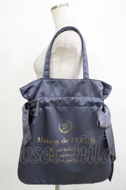 画像1: Maison de FLEUR / ダブルリボントートバッグ  グレー H-25-10-05-049-LO-BG-NS-ZH