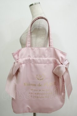 画像1: Maison de FLEUR / ダブルリボントートバッグ  ピンク H-25-10-05-051-LO-BG-NS-ZH