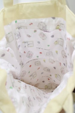 画像3: Maison de FLEUR / ポムポムプリン/ダブルリボントートバッグ  イエロー H-25-10-05-054-LO-BG-NS-ZH