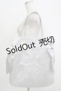 Maison de FLEUR / ラメダブルリボントートバッグ  シルバー H-25-10-05-055-LO-BG-NS-ZH