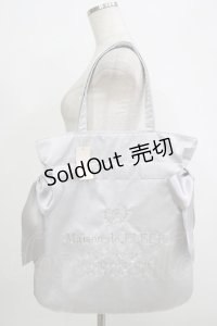Maison de FLEUR / ラメダブルリボントートバッグ  シルバー H-25-10-05-055-LO-BG-NS-ZH
