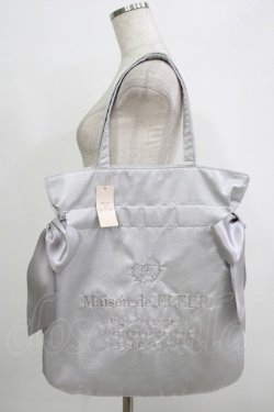 画像1: Maison de FLEUR / ラメダブルリボントートバッグ  シルバー H-25-10-05-055-LO-BG-NS-ZH