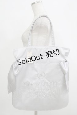 画像1: Maison de FLEUR / ラメダブルリボントートバッグ  シルバー H-25-10-05-055-LO-BG-NS-ZH