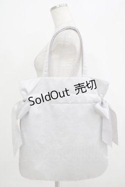 画像2: Maison de FLEUR / ラメダブルリボントートバッグ  シルバー H-25-10-05-055-LO-BG-NS-ZH