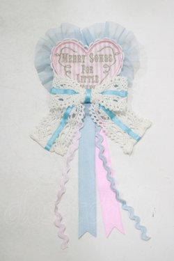 画像1: Angelic Pretty / MELODY TOYSハートワッペンブローチ  ピンク H-25-10-05-065-AP-ZA-NS-ZH