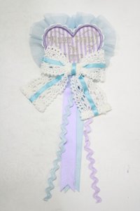 Angelic Pretty / MELODY TOYSハートワッペンブローチ  ラベンダー H-25-10-05-067-AP-ZA-NS-ZH