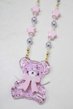 画像1: Angelic Pretty / Milkyベアーネックレス  ラベンダー H-25-10-05-072-AP-AC-NS-ZH