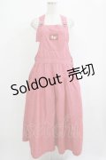 PINK HOUSE / ワッペンジャンパースカート Free レッド H-25-10-05-011-LO-OP-NS-ZH