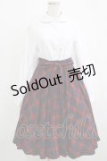 Favorite / チェック切替ワンピース M~L オフ/レッド H-25-10-05-016-LO-OP-NS-ZH
