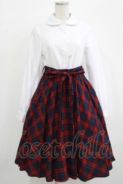 画像1: Favorite / チェック切替ワンピース M~L オフ/レッド H-25-10-05-016-LO-OP-NS-ZH