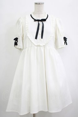 画像1: DearMyLove / メイドライク レースアップワンピース LL オフ H-25-10-05-020-EL-OP-NS-ZH