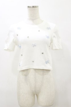 画像1: Ank Rouge / クリアリボンチビTe M オフ/サックス H-25-10-06-053-CA-TS-NS-ZH