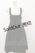 Fi.n.t / サスペンダー付きスカラップハイウエストスカート Free BLACK H-25-10-06-058-CA-OP-NS-ZH