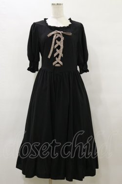 画像1: m petit by misako / AMレースアップワンピース M ブラック H-25-10-06-064-LO-OP-NS-ZH