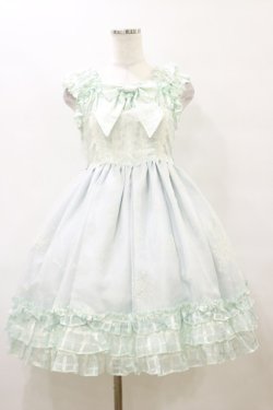 画像1: BABY,THE STARS SHINE BRIGHT / ユキノナミダヒメ柄Bright Checkジャンパースカート Free サックス H-25-10-06-075-BA-OP-NS-ZH