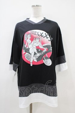 画像1: galaxxxy / プリントトップス  黒 H-25-10-06-1032-PU-TO-KB-ZH