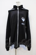 LISTEN FLAVOR / 1UPハートセーラー襟2WAYジャージパーカー  ブラック×ライトブルー H-25-10-06-1036-PU-TO-KB-ZH
