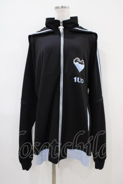 画像1: LISTEN FLAVOR / 1UPハートセーラー襟2WAYジャージパーカー  ブラック×ライトブルー H-25-10-06-1036-PU-TO-KB-ZH