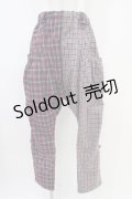 ALGONQUINS / 切替チェックサルエルパンツ  ブラック×ピンク H-25-10-06-1008-AL-PA-KB-ZH