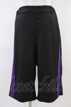 画像1: Deorart / サイドライン・ハーフパンツ L ブラック×パープル H-25-10-06-1010-PU-PA-KB-ZH