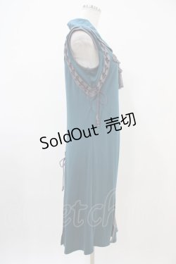 画像3: Ozz oneste / 狐面プリント刺繍スリットチュニック  グリーン H-25-10-06-1014-OO-TO-KB-ZH