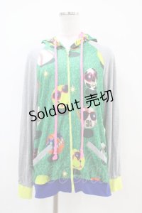 MALKOMALKA / プリントZIPパーカー  マルチカラー H-25-10-06-1024-PU-TO-KB-ZH