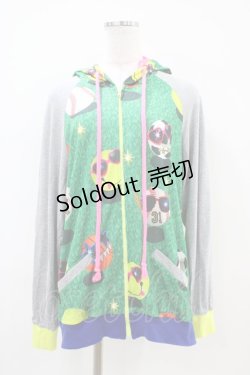 画像1: MALKOMALKA / プリントZIPパーカー  マルチカラー H-25-10-06-1024-PU-TO-KB-ZH