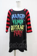 HELL CAT PUNKS / ボーダー切替カットソーワンピ  黒 H-25-10-06-1027-PU-OP-KB-ZH