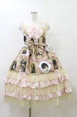 画像1: BABY,THE STARS SHINE BRIGHT / バロックを探して〜天使が祝福する至福の美術館巡り〜柄ロングフリルジャンパースカート Free ピンク H-25-10-06-079-BA-OP-NS-ZH (1)