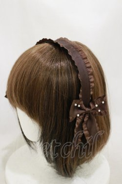 画像1: m petit by misako / AMPLリボンカチューシャ  ブラウン H-25-10-06-008-LO-AC-NS-ZH