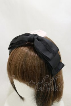 画像1: m petit by misako / NINA'sコラボ AM*NIリボンカチューシャ  ブラック H-25-10-06-010-LO-AC-NS-ZH