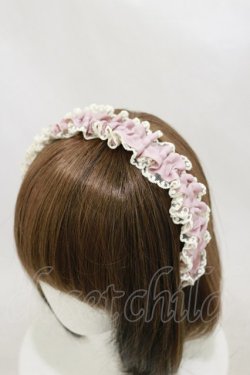 画像1: m petit by misako / TT*AMレースカチューシャ  ピンク H-25-10-06-012-LO-AC-NS-ZH