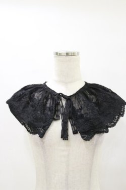 画像1: m petit by misako / AMレース付け襟  ブラック H-25-10-06-019-LO-ZA-NS-ZH